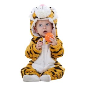 Kids Animal Jumpsuit Pajamas Flannel One-piece Children Cute Fleece Warm Thick Outer Wear Soft Spring Autumn Winter Zipper Baby (Color: Snow Leopard)
