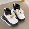 2021 Birthday Party Baby Shoes Girls Bow-knot Velvet Socks Shoes for Children Winter Princess Wedding Party Leather Shoes E10064