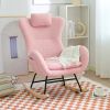Rocking Chair - with rubber leg and cashmere fabric;  suitable for living room and bedroom
