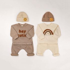 Baby Rainbow & Letter Graphic Hoodies And Pants Sets (Size/Age: 80 (9-12M))