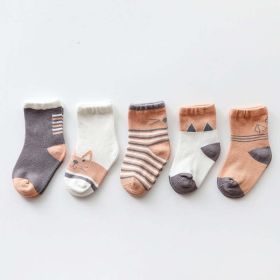 Baby Print Pattern Spring Autumn Cotton 1Bag=5Pairs Socks (Size/Age: M (3-5Y))