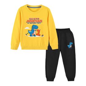 Baby Boy Cartoon Dinosaur Print Pattern Hoodie Combo Trousers Cotton 1 Pieces Sets (Size/Age: 80 (9-12M))