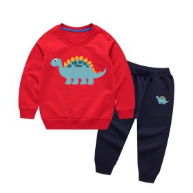 Baby Boy Cartoon Dinosaur Pattern Hoodie Combo Casual Pants Sport Style Sets (Size/Age: 120 (5-7Y))