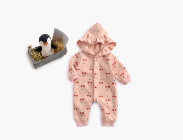 Baby Girl Allover Cherry Print Ruffle Design Single Breasted Romper (Size/Age: 90 (12-24M))