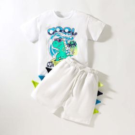 Baby Boy Dinosaur Pattern Short Sleeve T-Shirt Clothing Sets (Size/Age: 130 (7-8Y))