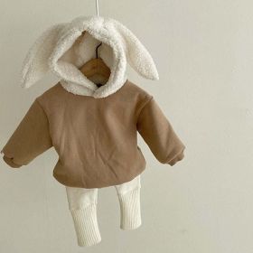 Baby 1pcs Striped Graphic Cartoon Shape Design Fleece Thermal Hoodies (Size/Age: 80 (9-12M))