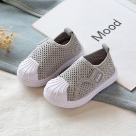 Girls Boys Casual Shoes 2021 Spring Infant Toddler Shoes Comfortable Non-slip Soft Bottom Children Sneakers Baby Kids Shoes (Color: Gray)