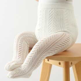 Girls Fashion Personality Leggings Pantyhose (Option: Off white pants without knots-S)