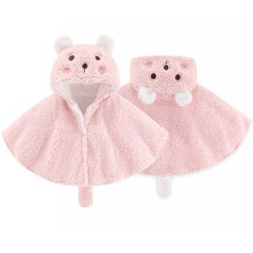 Cartoon Super Cute Boys And Girls Capes Baby Children's Shawl Coat (Option: Pink-90cm)