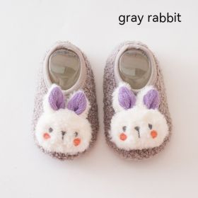 Cute Rabbit Autumn And Winter Room Socks (Option: Gray Rabbit-L)
