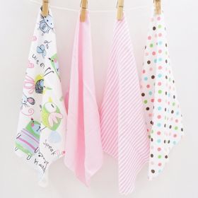 Baby Small Square Towel Nursing Face Washing (Option: Pink Bird Rabbit Series)