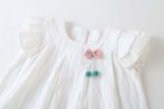 Baby Girl 1pcs Solid Color Flounce Sleeves Bow Tie Dress & Hat
