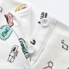 Baby Girl Cartoon Pattern Long Sleeve Tops Combo Solid Strap Dress Sets