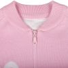 Baby Girl Cartoon Bunny Graphic Zipper Front Design Knit Coat
