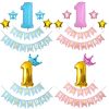 1 SET 1st Happy Birthday Confetti Balloons Foil Number Balloons First Baby Boy Girl Party Decorations My 1 Year Supplies