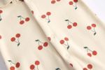 Baby Girl Allover Cherry Print Ruffle Design Single Breasted Romper