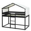 Twin Over Twin Bunk Bed Wood Bed with Tent