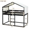Twin Over Twin Bunk Bed Wood Bed with Tent