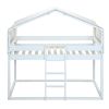 Twin Over Twin Bunk Bed Wood Bed with Tent