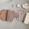 Baby Bear Print Pattern Ears Patch Design Hoodie Onesies