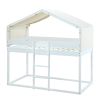 Twin Over Twin Bunk Bed Wood Bed with Tent