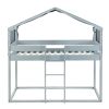 Twin Over Twin Bunk Bed Wood Bed with Tent