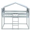 Twin Over Twin Bunk Bed Wood Bed with Tent