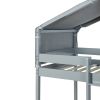 Twin Over Twin Bunk Bed Wood Bed with Tent