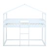 Twin Over Twin Bunk Bed Wood Bed with Tent