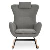 Rocking Chair - with rubber leg and cashmere fabric;  suitable for living room and bedroom