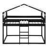 Twin Over Twin Bunk Bed Wood Bed with Tent