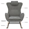 Rocking Chair - with rubber leg and cashmere fabric;  suitable for living room and bedroom