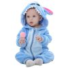 Kids Animal Jumpsuit Pajamas Flannel One-piece Children Cute Fleece Warm Thick Outer Wear Soft Spring Autumn Winter Zipper Baby