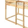 Twin Over Twin Bunk Bed Wood Bed with Tent