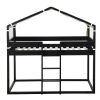 Twin Over Twin Bunk Bed Wood Bed with Tent