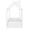 (Slats are not included) Twin Size Wood Bed House Bed Frame with Fence;  for Kids;  Teens;  Girls;  Boys