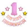 1 SET 1st Happy Birthday Confetti Balloons Foil Number Balloons First Baby Boy Girl Party Decorations My 1 Year Supplies