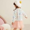 Baby Girl Cartoon Print Pattern Mesh Patchwork Design Hoodie Dress