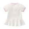 Baby Girl 1pcs Logo Graphic Graphic Side & Neck Striped Design Ruffle Hem Baseball Dress