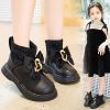 2021 Birthday Party Baby Shoes Girls Bow-knot Velvet Socks Shoes for Children Winter Princess Wedding Party Leather Shoes E10064