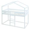 Twin Over Twin Bunk Bed Wood Bed with Tent