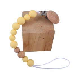 Baby Products Pacifier Clip Silicone Nipple Chain (Color: Yellow)