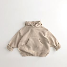 Children's Hoodie Retro Casual Sweater (Option: Beige Apricot-90cm)