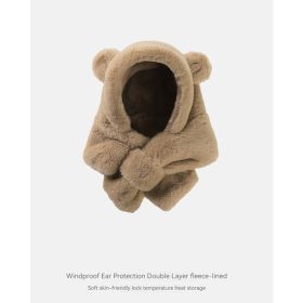 Baby Bear Hat With Scarf (Color: Coffee)