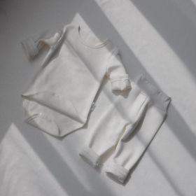 Children's Clothing Spring Baby Jumpsuit High Waist Belly Protection Pants Suit (Option: White Fox Velvet Lining-73CM)
