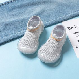 Mesh Infant Indoor Floor Soft Bottom Non-slip Toddler Shoes (Option: Gray Large Grid-26to27)