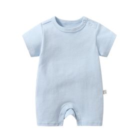 Baby Summer Short Sleeve Boxer Jumpsuit (Option: Medium Blue-90cm)