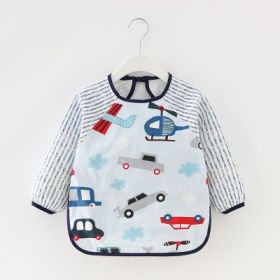 Baby Dinner Coverall Bib Spring And Autumn Long Sleeve Apron (Option: Long Sleeve Helicopter-110cm)