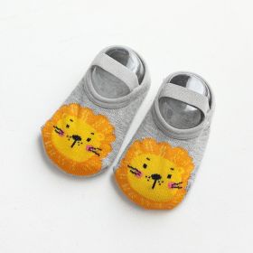 Baby Floor Socks Toddler Early Education Autumn Winter Cotton (Option: Gray Lion-M)