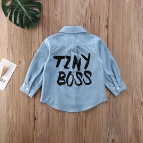 Children's TINY Letter Coat Shirt (Option: Black-90cm)